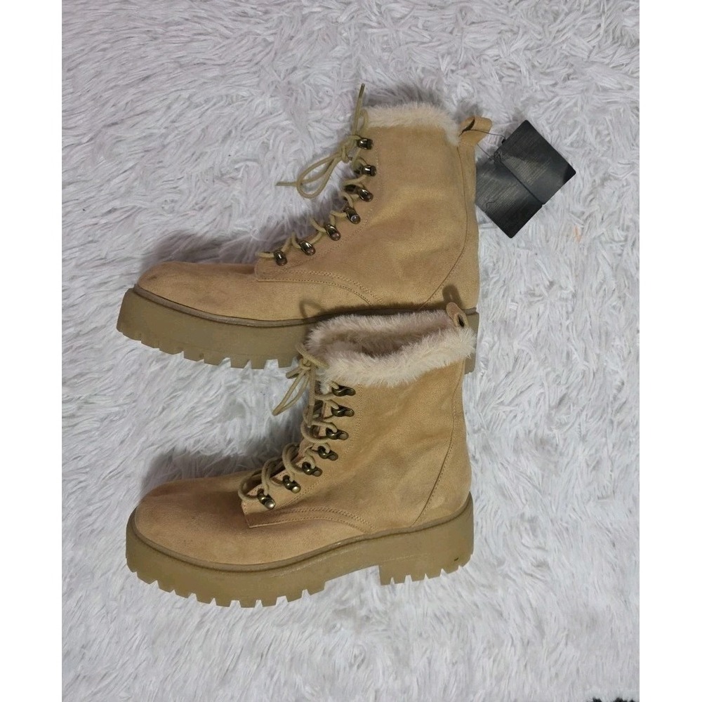 Forever 21 Beige boots women size 10 With Tags Faux‎ Fur Winter Casual Suede